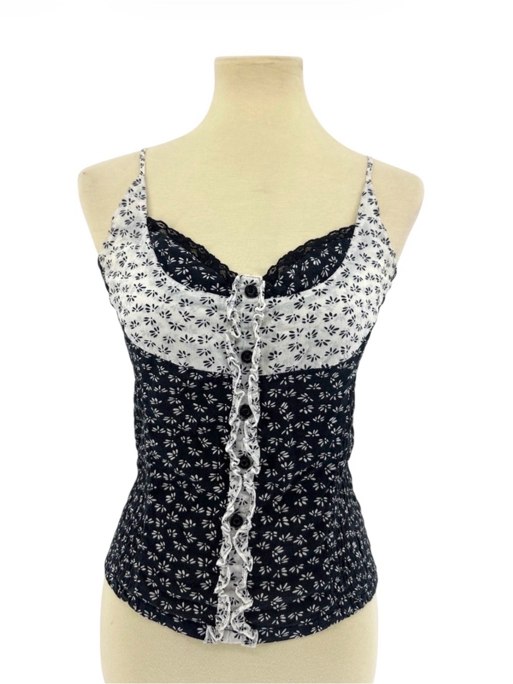 Sele Y2k Floral Print Tank Top Smocked